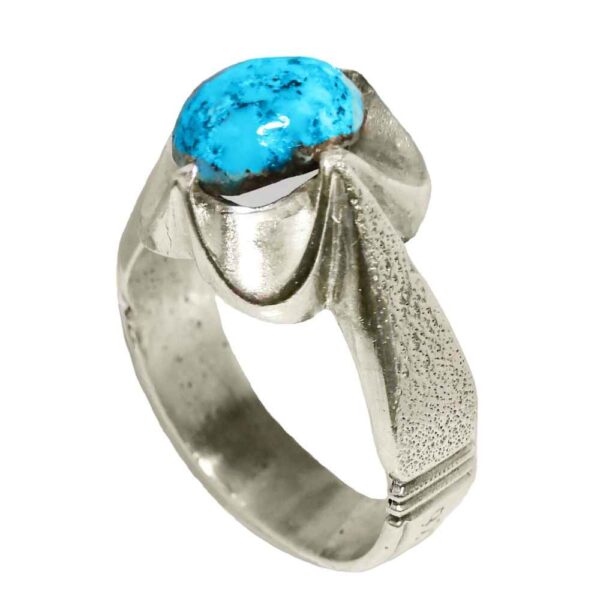 Persian Silver Ring with Neyshabur Turquoise Farima Javid