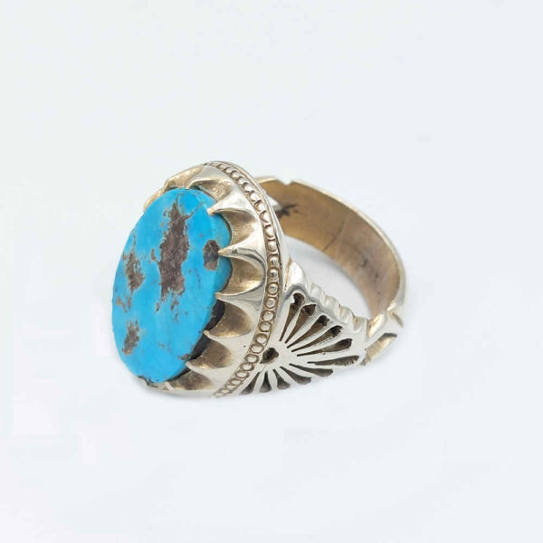 Persian Silver Ring with Neyshabur Turquoise Farima Tavakoli
