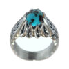 Persian Silver Ring with Neyshabur Turquoise Yoones