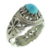 Handcrafted Persian Silver Ring with Neyshabur Turquoise Iman