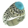 Handcrafted Persian Silver Ring with Neyshabur Turquoise Ramin