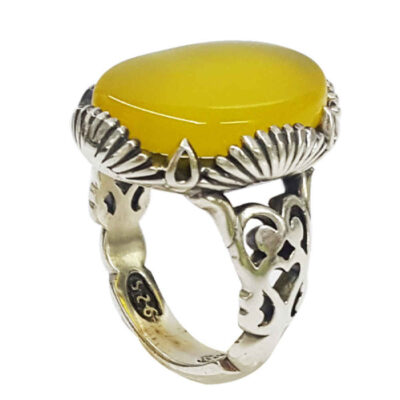 Persian Agate Silver Ring for Men Elegance Mahtab