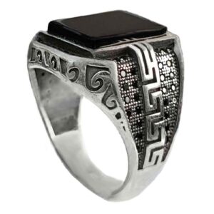 Persian Agate Men’s Silver Ring Model Mostafa