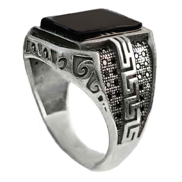 Persian Agate Silver Ring for Men Elegance Mostafa