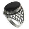 Persian Agate Silver Ring for Men Elegance Pedram