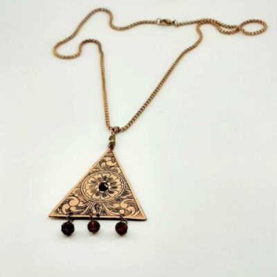 Engraved Copper Necklace Artistic – Ghalamzani
