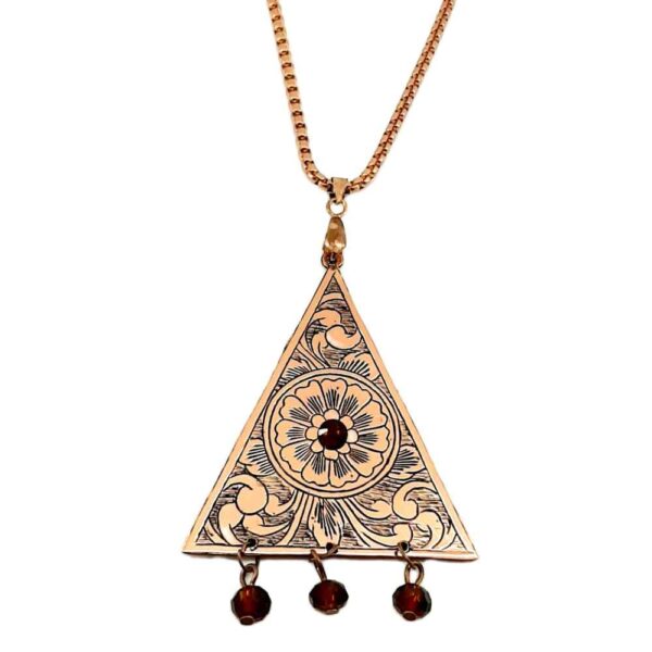 Engraved Copper Necklace Artistic - Ghalamzani