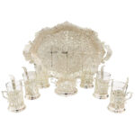 Handcrafted Persian Filigree Tea & Coffee Set – Silver Coated Nafas