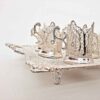 Handcrafted Persian Filigree Tea & Coffee Set - Silver Coated Nazanin