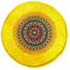 Round Velvet Footstool Inspired by Persian Art Yellow Toranj