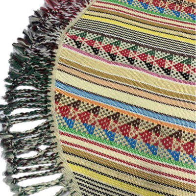 Authentic Persian Jajim Flat-Woven Striped Rug Arya