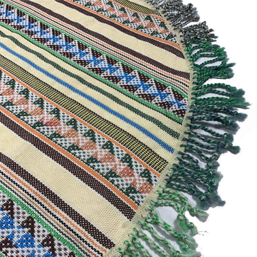 Authentic Persian Jajim Flat-Woven Striped Rug Razeghi