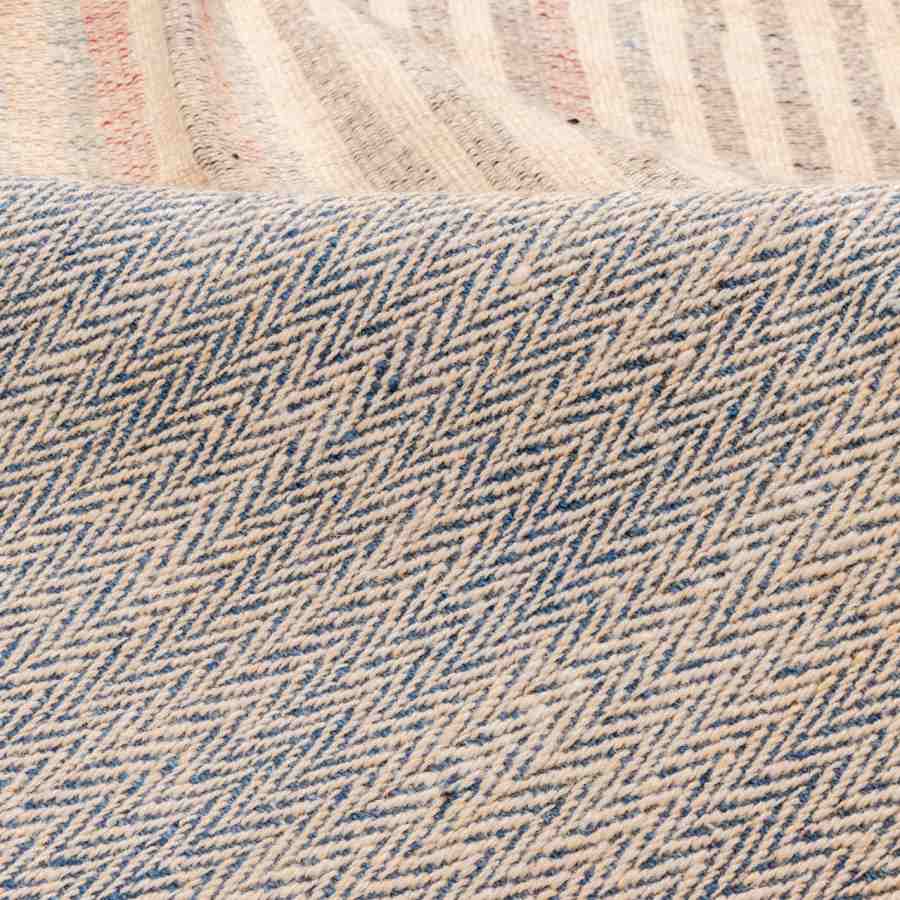 Authentic Persian Jajim Flat-Woven Striped Rug Tava