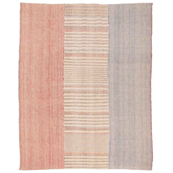 Authentic Persian Jajim Flat-Woven Striped Rug Tava