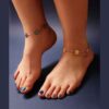 Persian Minakari Ankle Bracelet Model Rokh