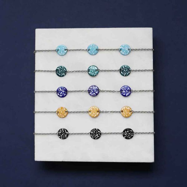 Persian Minakari Ankle Bracelet Model Rokh