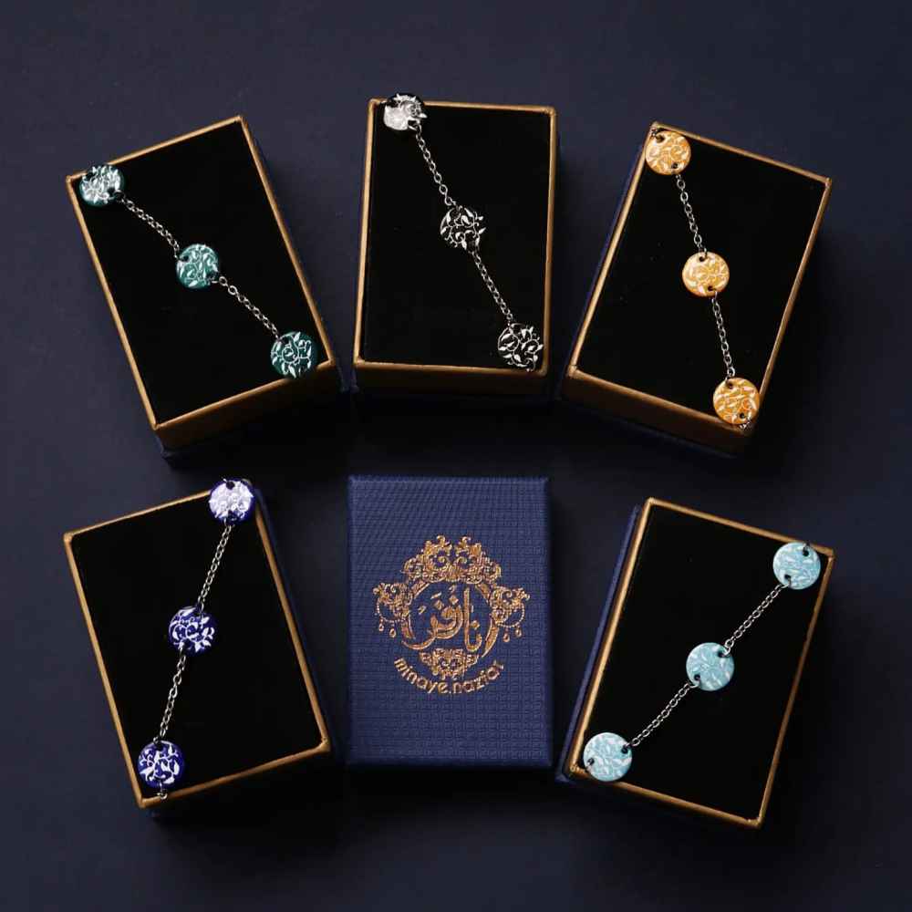 Persian Minakari Ankle Bracelet Model Rokh