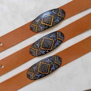Leather & Copper Bracelet Minakari – Artistic Maral