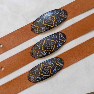 Leather & Copper Bracelet Minakari – Artistic Maral