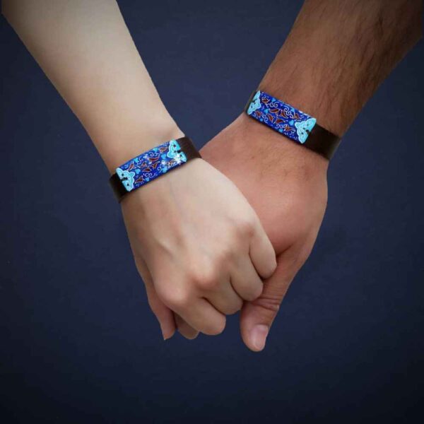 Leather & Copper Bracelet Minakari - Artistic Raika