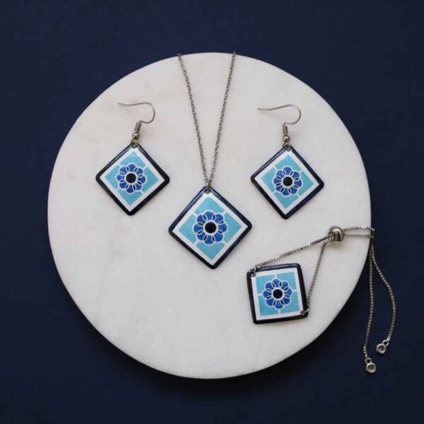 Persian Minakari Jewelry Set Model Hafez