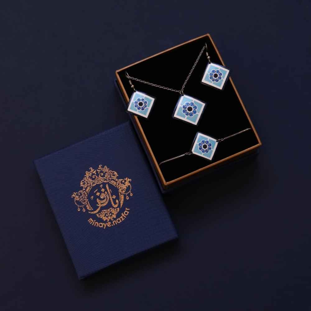 Persian Minakari Jewelry Set Model Hafez