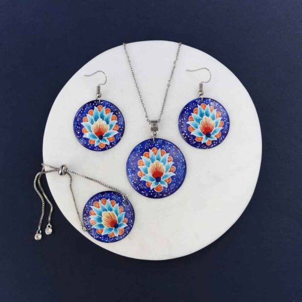 Persian Minakari Jewelry Set Model Lotus