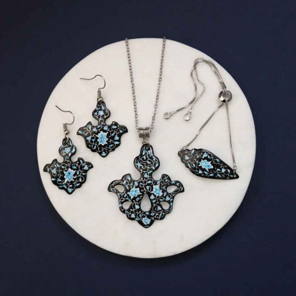 Persian Minakari Jewelry Set Model Mahtab