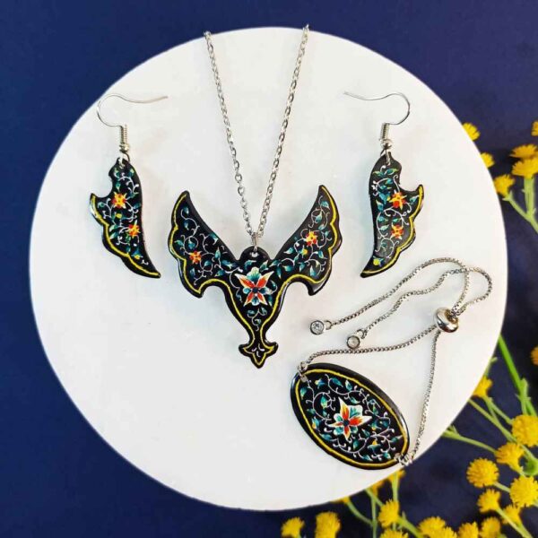 Persian Minakari Jewelry Set Model Meshkin