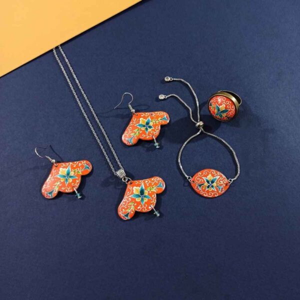 Persian Minakari Jewelry Set Model Paeez