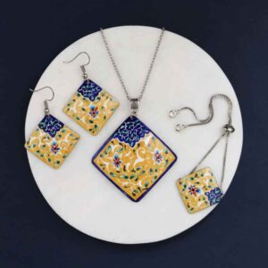 Persian Minakari Jewelry Set Model Roshanak