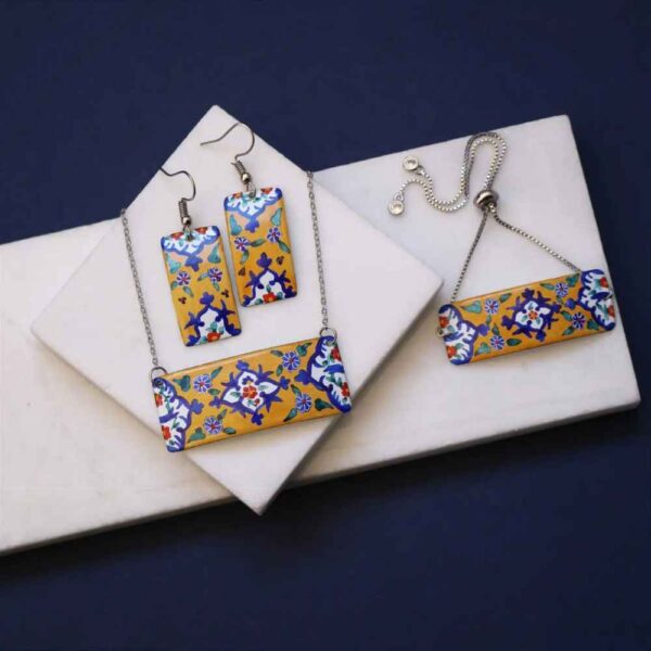 Persian Minakari Jewelry Set Model Saadi