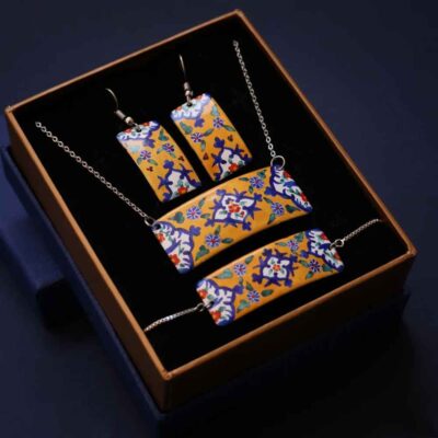 Persian Minakari Jewelry Set Model Saadi