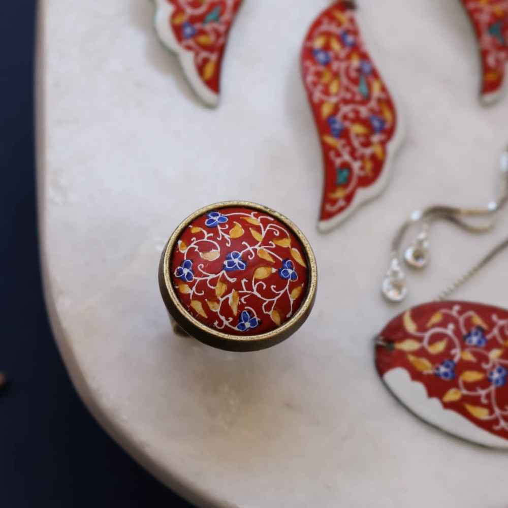 Persian Minakari Jewelry Set Model Toranj