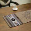 Persian Elegance Velvet Table Runner Model Cream