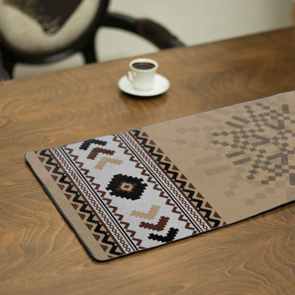 Persian Elegance Velvet Table Runner Model Cream