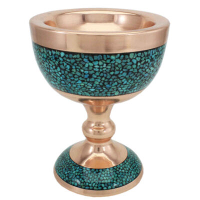 Decorative Bowl Persian Artisan-Crafted Turquoise Inlay Hamed