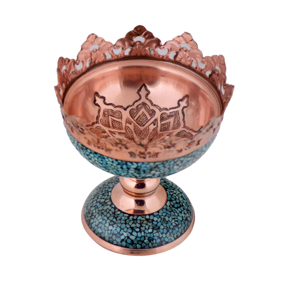 Decorative Bowl Persian Artisan-Crafted Turquoise Inlay Ronika