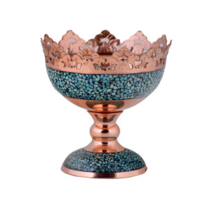 Persian Turquoise Inlay Copper Bowl Model Ronika