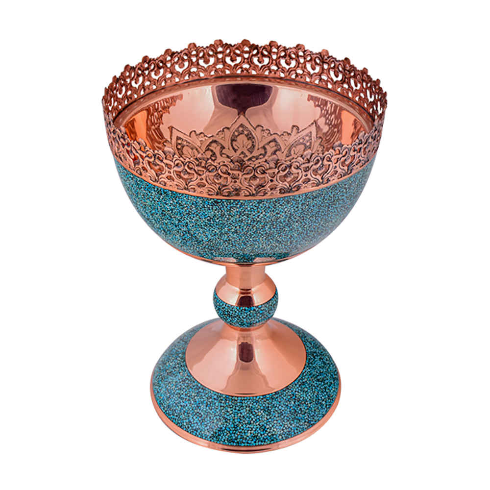 Decorative Bowl Persian Artisan-Crafted Turquoise Inlay Super