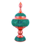 Handcrafted Persian Inlaid Turquoise Copper Sugar Bowl Mahtab
