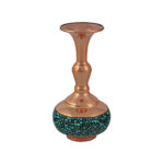 Handcrafted Decorative Persian Inlaid Turquoise Copper Vase Elaheh