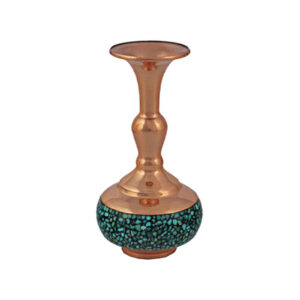 Persian Turquoise Inlay Copper Vase Model Elaheh