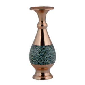 Persian Turquoise Inlay Copper Vase Model Elham