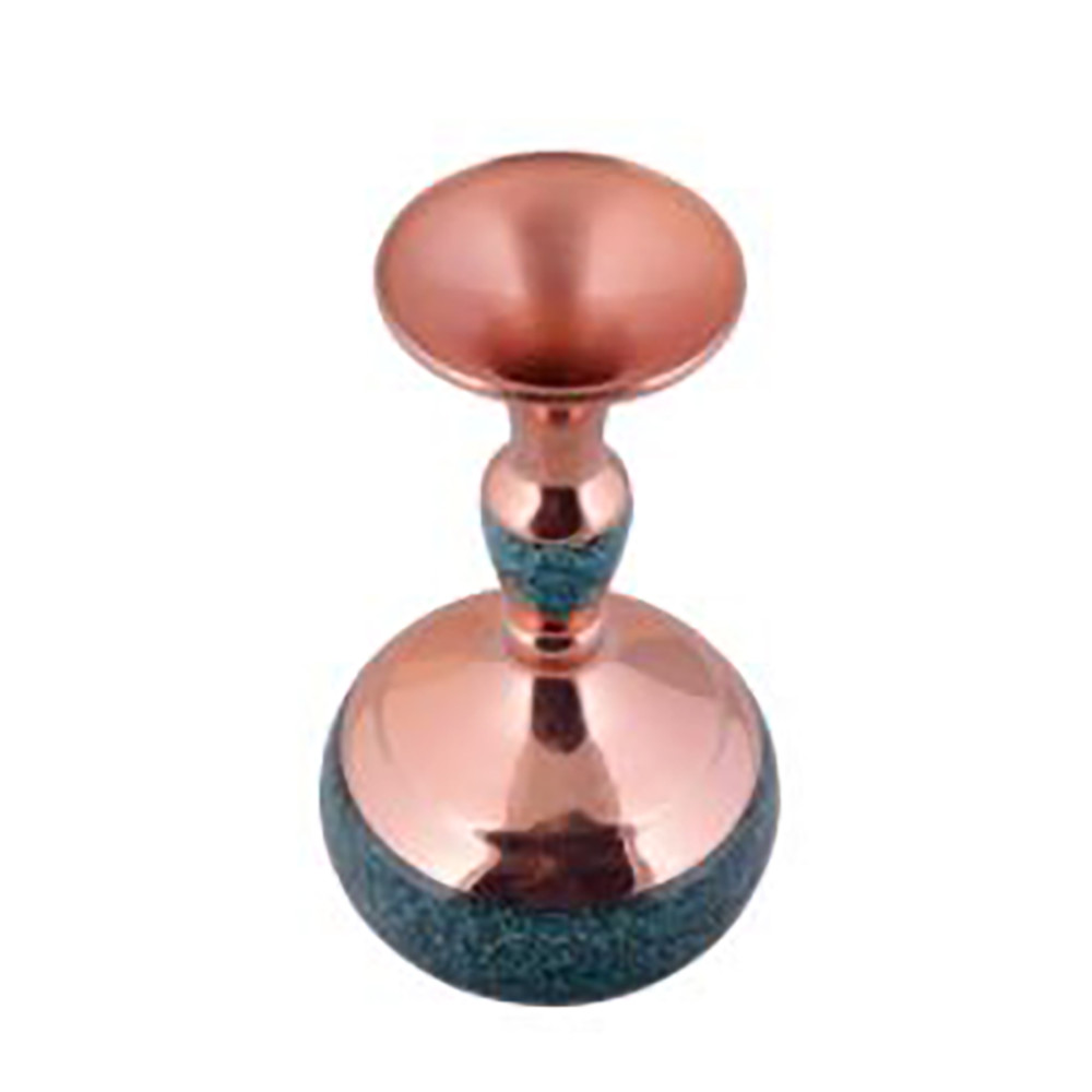 Handcrafted Decorative Persian Inlaid Turquoise Copper Vase Shima