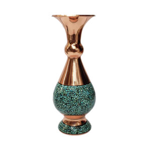 Persian Turquoise Inlay Copper Vase Model Shiva