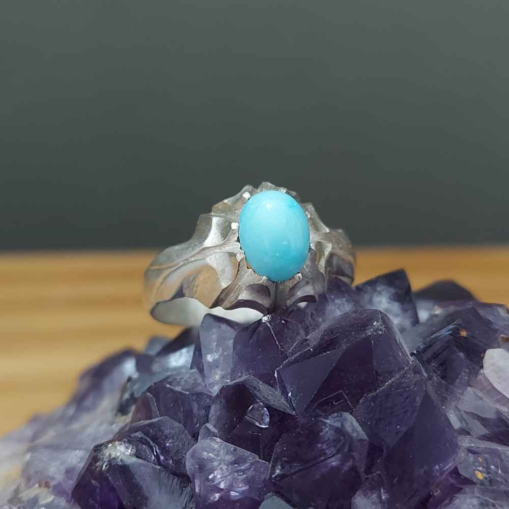 Persian Silver Ring with Neyshabur Turquoise Farima Farshid