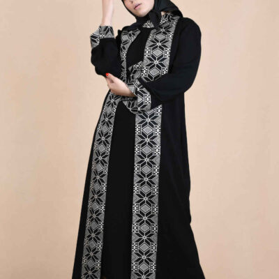 Elegant Abaya for Muslim Women with Black Soft Fabric