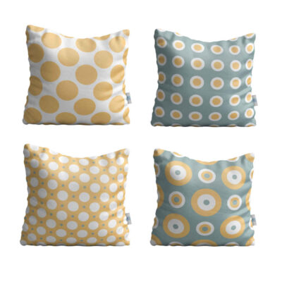 Velvet Cushion Set – Spotted Design (Set of 4)