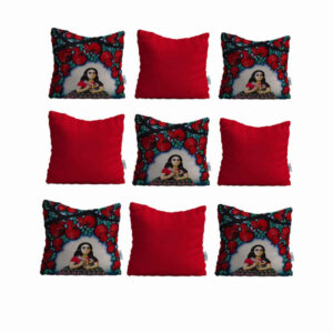 Set of 9 Iranian Velvet Cushion Model Anar